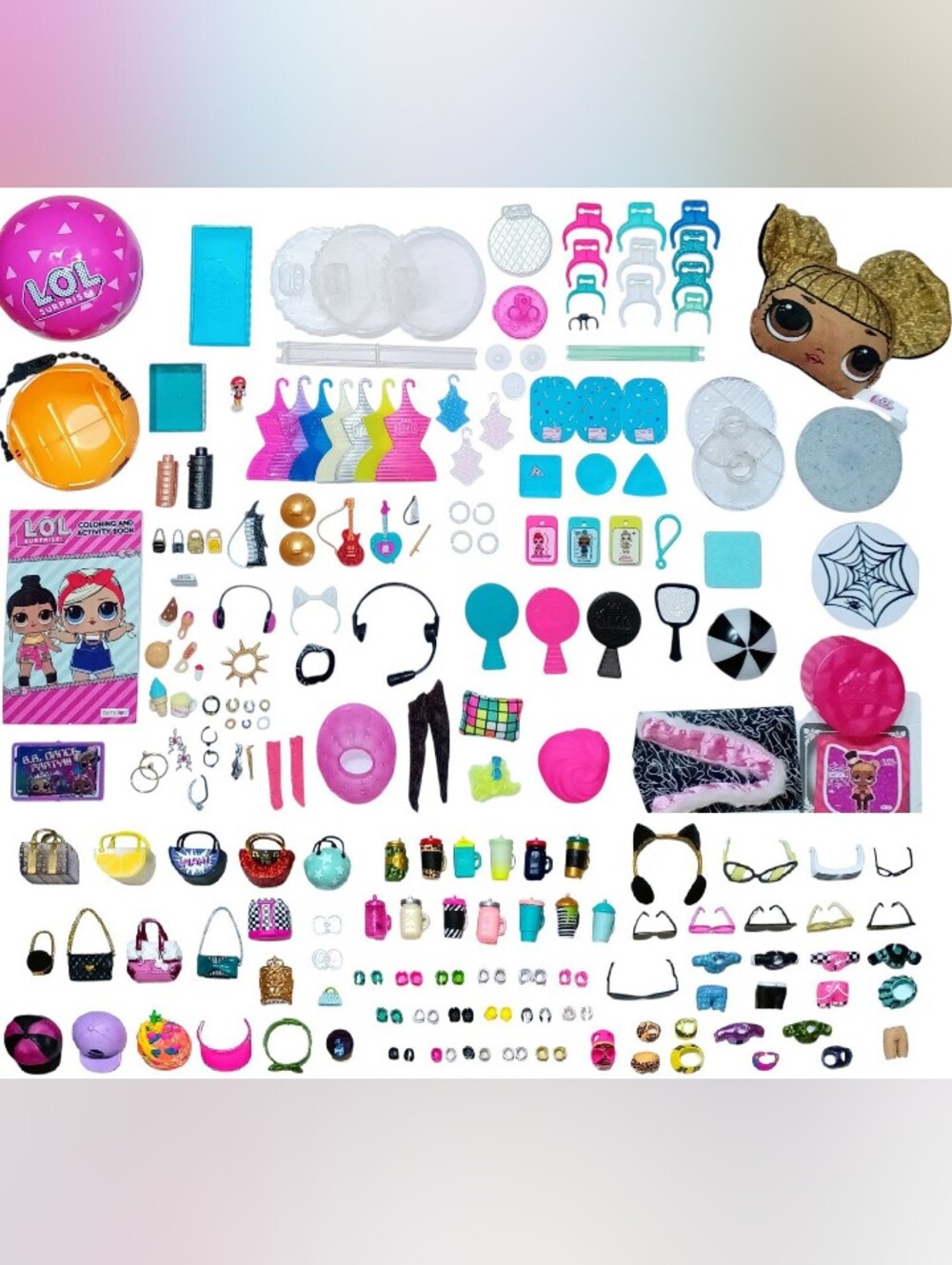 Huge Lot of LOL Surprise! Accessories, Furniture, Shoes, Hats, Outfits, Glasses+